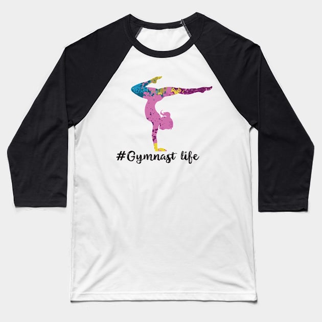 colorful gymnast life Baseball T-Shirt by PixieMomma Co